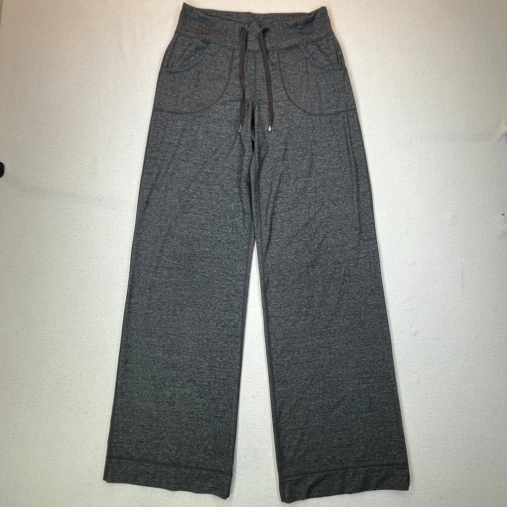 Lululemon Still Pant Tall Heathered Deep Coal Gray Luon Wide Leg Yoga 34"